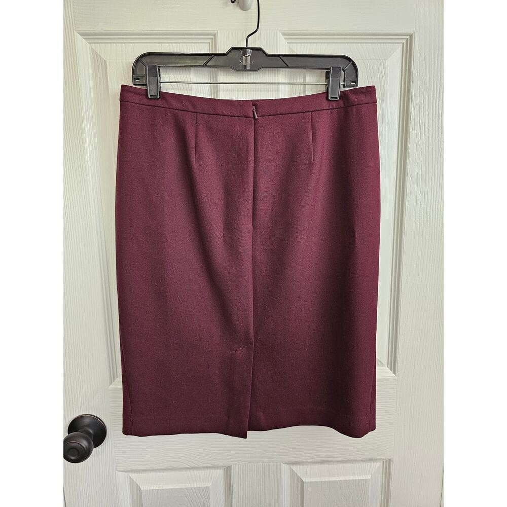 NEW LOFT Burgundy Pencil Skirt Size 8 Business Work Office Secretary - Picture 3 of 6